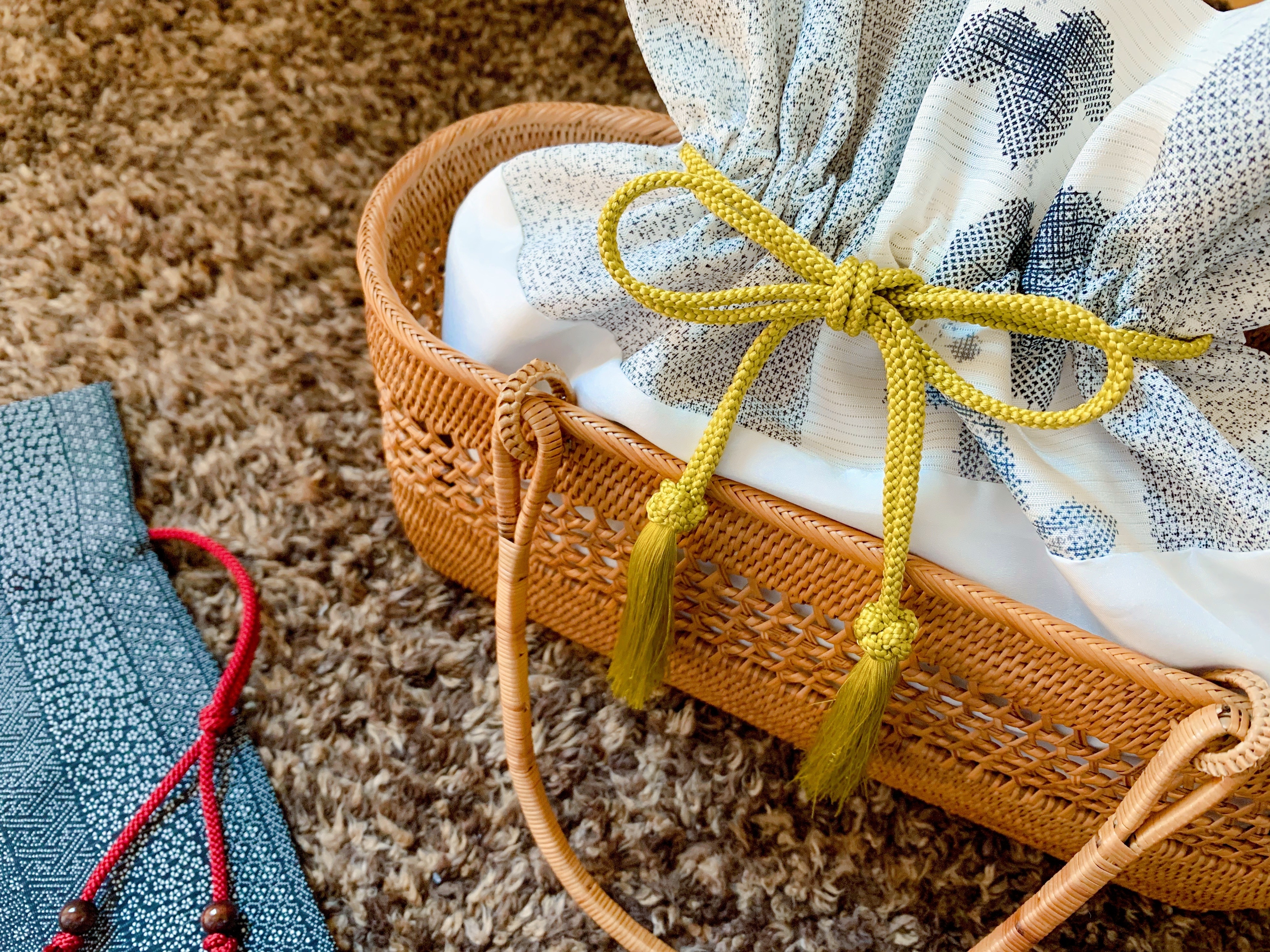 インナーバッグ巾着型の作り方ーかごバッグの内袋を作る方法をご紹介します ユウミ キモノブログ